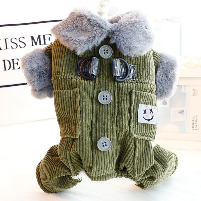 狗狗衣服秋冬装厚款四脚保暖帅气保暖牵引小型犬泰迪比熊宠物6339