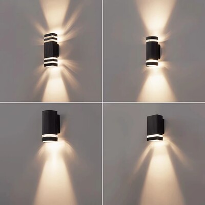 开帆照明IP65防水双头户外壁灯