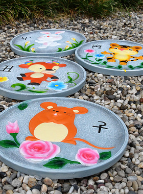 庭院汀步石卡通十二生肖花园摆件