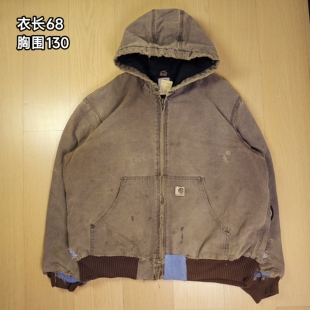 Carhartt卡哈特J130CHT栗色L码产连帽夹克孤品古着02年产vintage