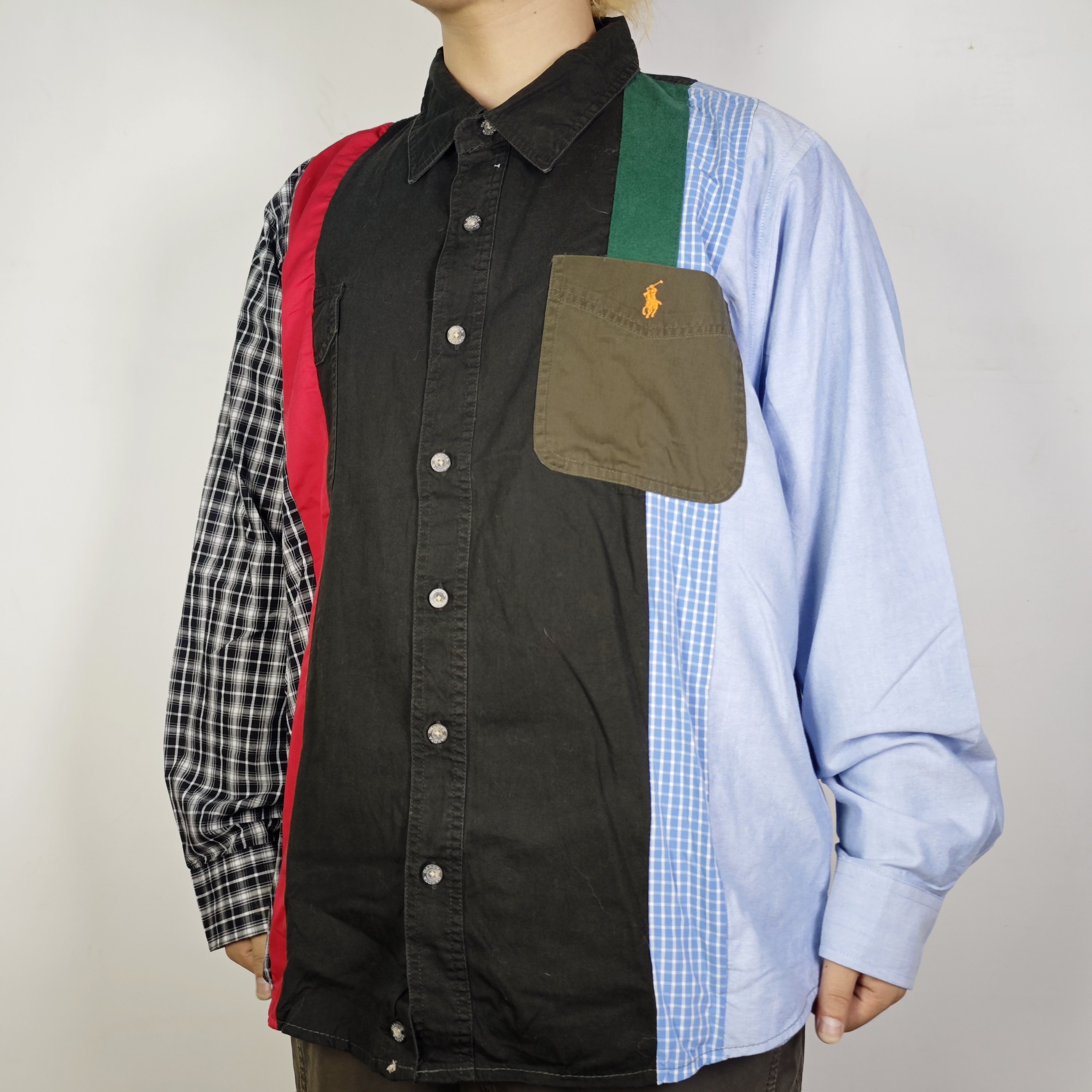 拉夫RL拼接Polo衬衫中古9衬衫定制