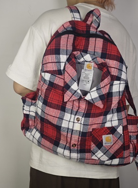 卡哈特carhartt衬衫改制双肩包格子泰国改制孤品古着生日礼物送礼