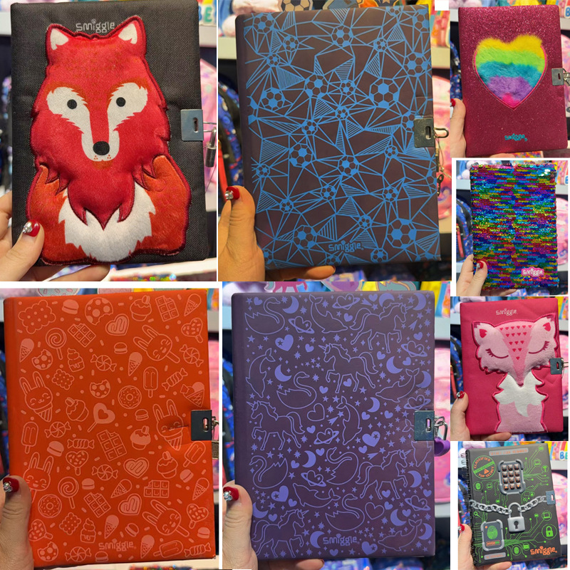 澳洲smiggle日记本学生加厚记事本带锁笔记本中小学生秘密本