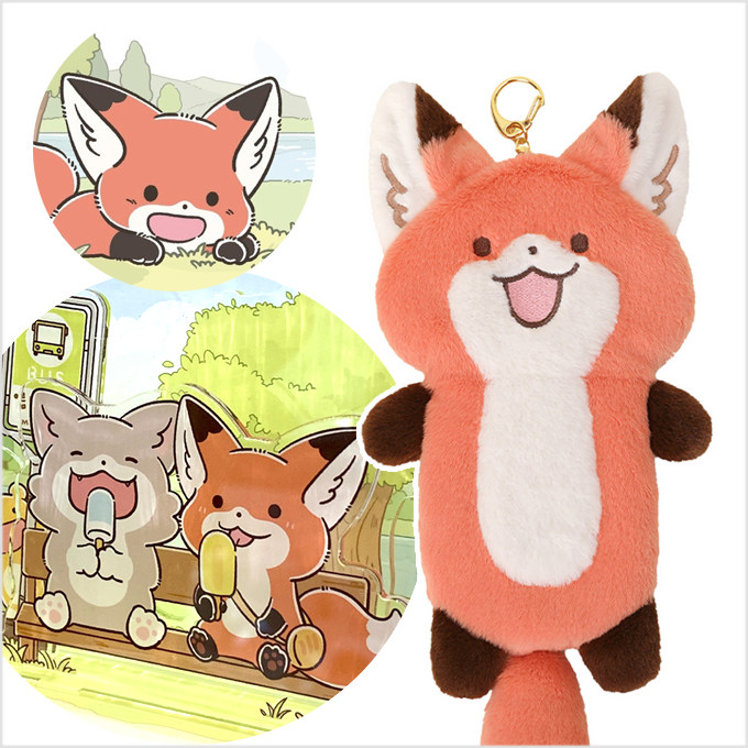 韩国代购morong狐狸钥匙扣包挂件红狐狸收纳零钱长挂包毛绒化妆包