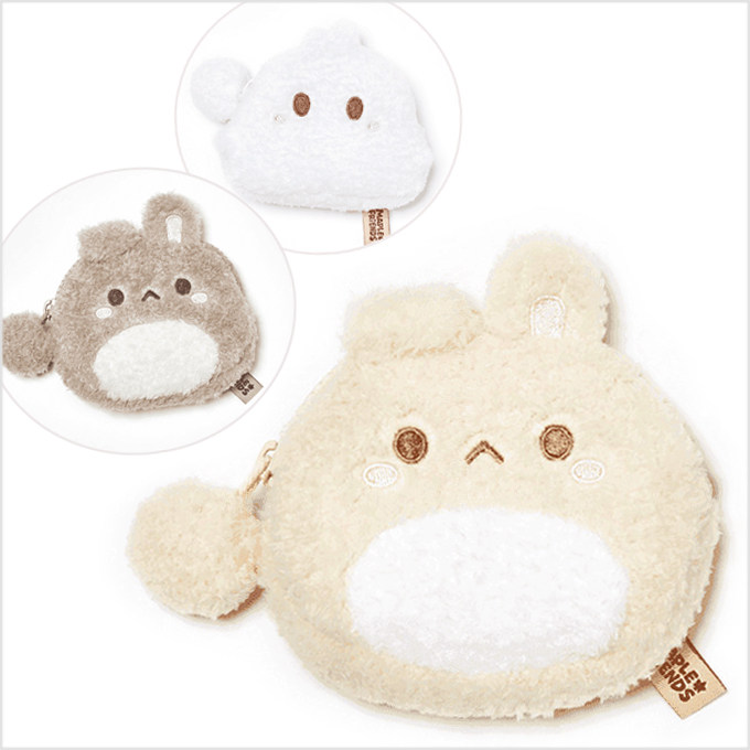 韩国代购冒险岛枫之谷沙漠兔零钱包/沙沙兔/白雪人毛绒收纳包周边