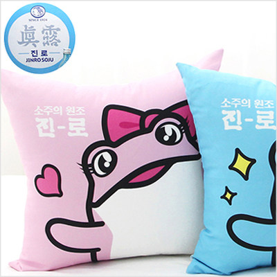 韩国代购进口正版真露靠枕青蛙蟾蜍纯棉靠垫枕头周边卡通布艺抱枕