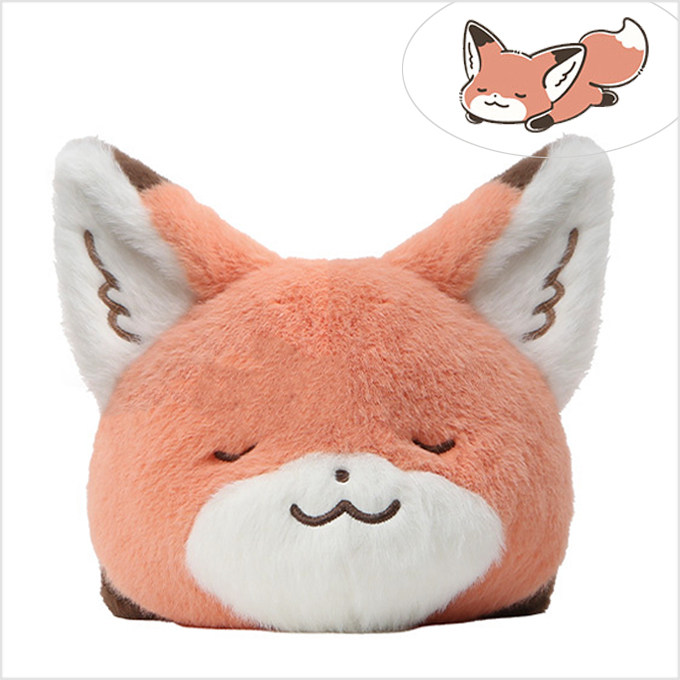 韩国代购morong狐狸趴趴抱枕闭眼红狐狸玩偶公仔靠垫靠枕娃娃礼物