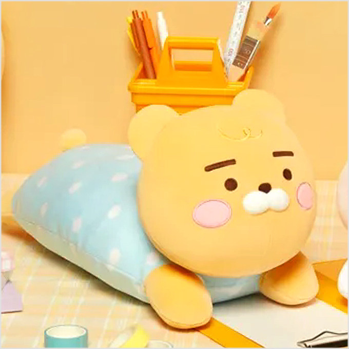 韩国代购KAKAO FRIENDS趴趴姿狮子小抱枕靠垫靠枕玩偶/屁桃午睡枕