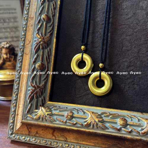 金店同款古法沙金福字平安扣