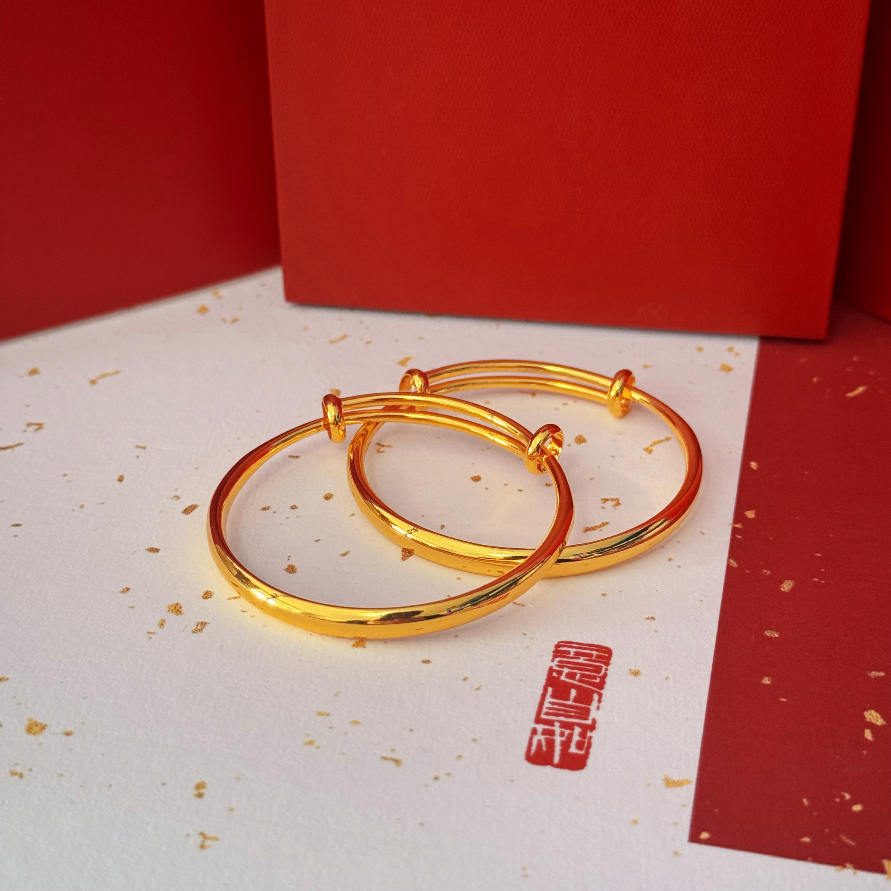 金店同款沙金推拉手镯