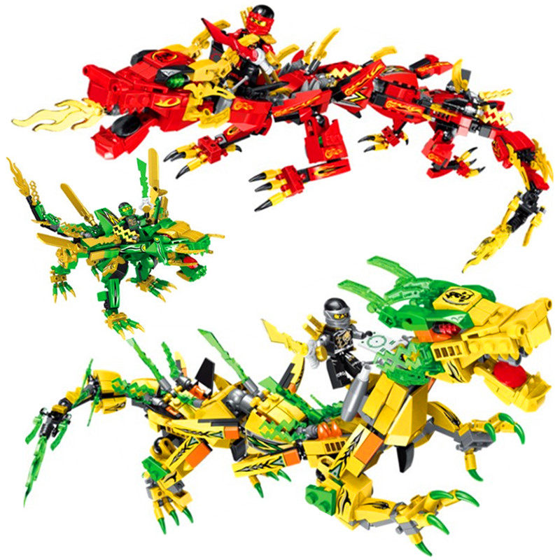 中国积木骑士龙益智幻影拼装忍者玩具9冰火8双头圣兽神龙8男孩子6