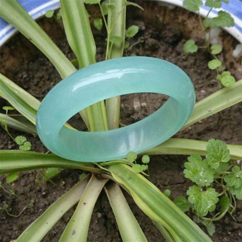 5A冰种缅甸翡翠色玉手镯 A货天然玉镯子玉石玉器正品碧玉女士镯子