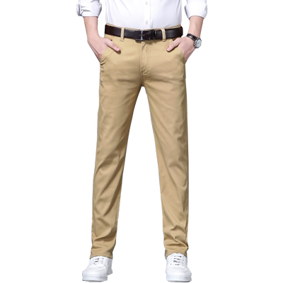 2026春季棉弹直筒休闲裤百搭男士商务弹性休闲长裤修身新款男长裤
