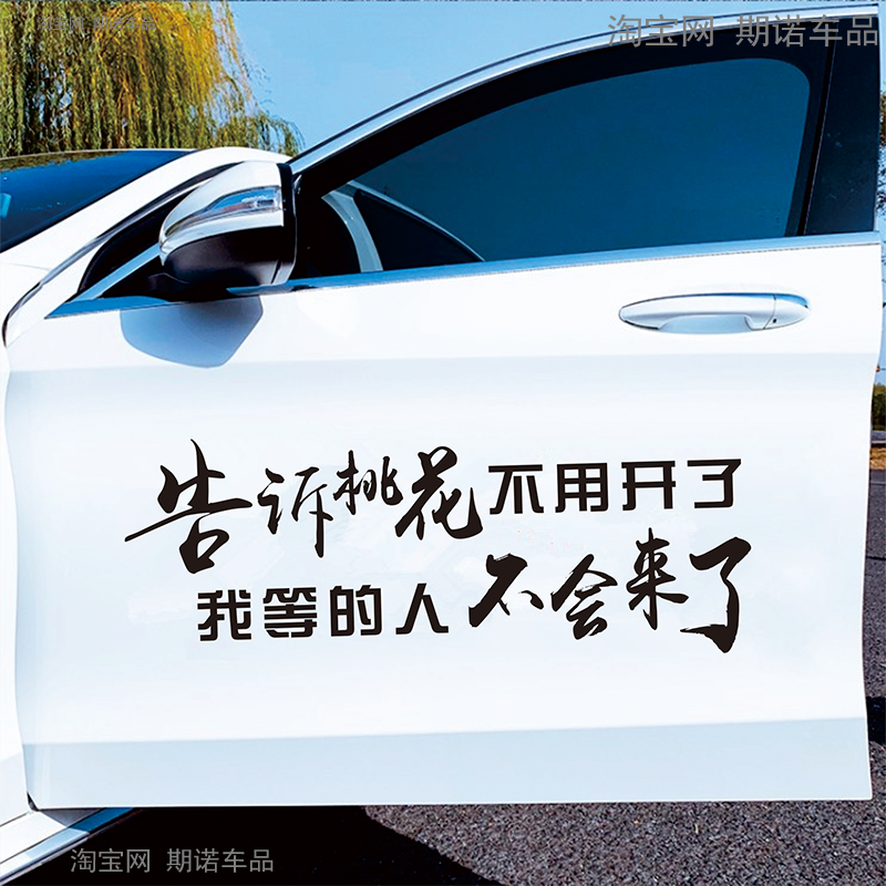 告诉桃花不用开了网红文字车贴纸