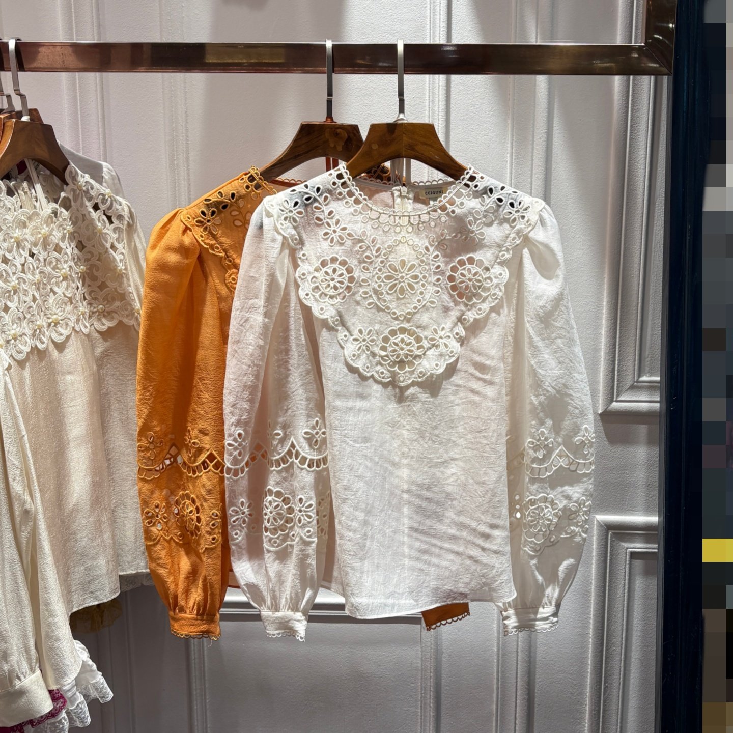 南油26春季新品女装宫廷风镂空烧孔刺绣微透两件套泡泡袖套头上衣,女装/女士精品,衬衫,淘宝优惠券,粉丝福利购,淘宝优惠卷