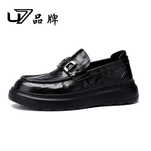 U7品牌时尚百搭一脚蹬休闲皮鞋男