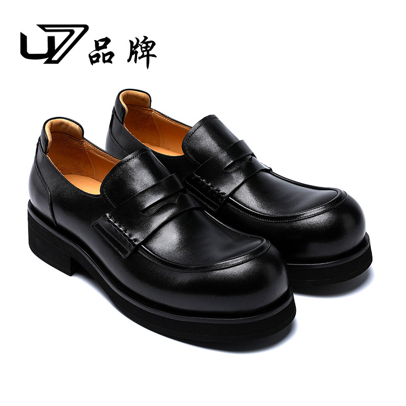 u7商务休闲皮鞋英伦大头德比鞋男
