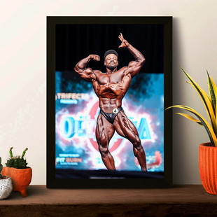 布莱恩安斯利实木相框摆台健美肌肉房间宿舍挂画健身房画框装饰画