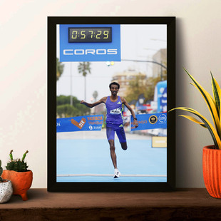 科杰尔查实木相框摆台长跑步房间床头有框壁画宿舍免打孔画框挂画