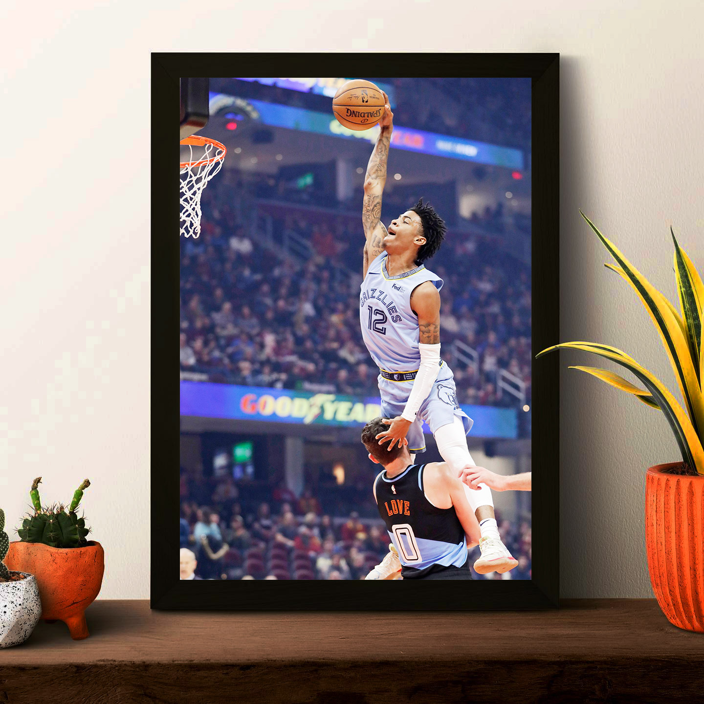 莫兰特海报nba篮球星照片相框摆台卧室房间有框挂墙宿舍画框礼物