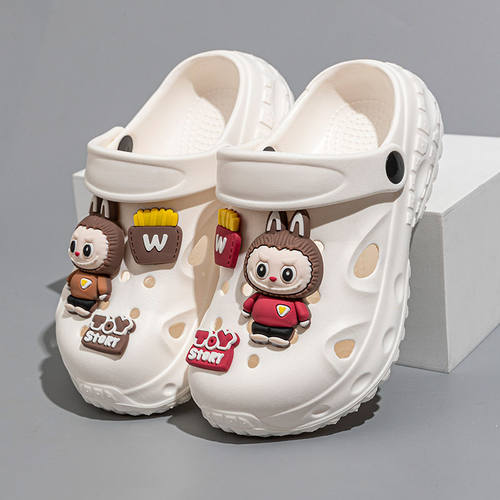 新款拉布布儿童洞洞鞋男童拖鞋小孩夏季软底踩屎感防滑女孩凉鞋女