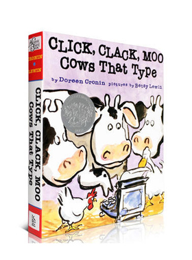 英文原版进口绘本 韵文与歌谣 建立快乐记忆Click,Clack,Moo喀哩喀啦哞:會打字的牛-凯迪克银奖