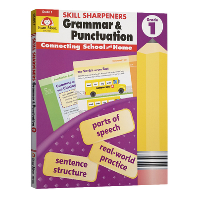 Sharpeners Grammar and Punctuation Grade 1 一年级 语法标点技巧 英文原版教材 小学生英语课外家庭练习册 Evan Moor