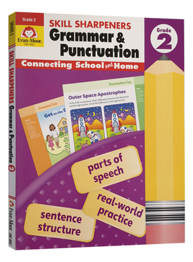 Skill Sharpeners Grammar and Punctuation Grade 2 二年级语法标点技巧英文原版教材 小学生课外家庭练习册 Evan Moor