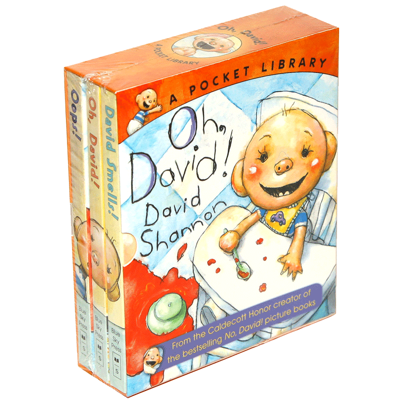 现货 英文原装进口原版书 Oh, David!: A Pocket Library Box Set (Books 1-3) 哦，大卫！口袋书套装(1-3本)儿童绘本情商培养