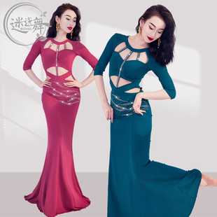 迷迭舞2024新款肚皮舞服装原创闪亮连体舞蹈服装连衣裙表演服女