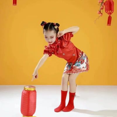 儿童中国风演出服幼儿女舞蹈裙