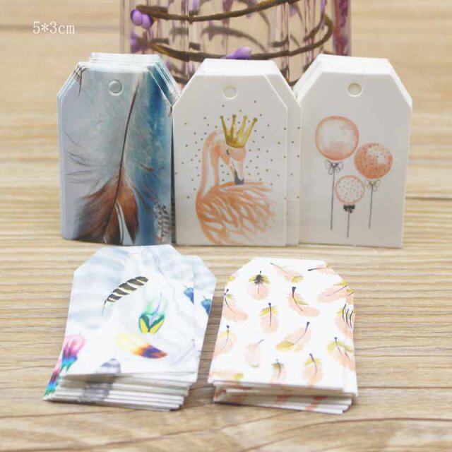 new 100pcs/lot color paper tag feather balloon wedding gift