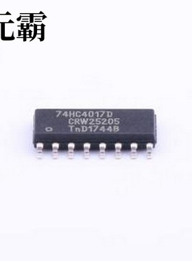 74HC4017D,653 计数器/分频器 83MHz 10位十进制计数器 SOIC-16