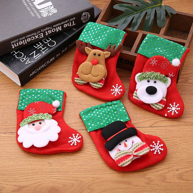 retro christmas socks gift bag christmas candy bag stereo gi