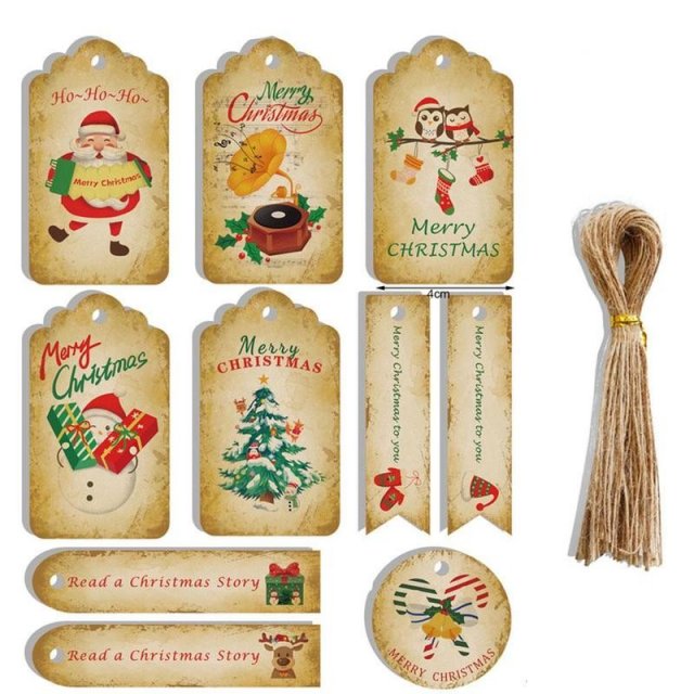 2022 new year christmas diy merry christmas kraft paper tags