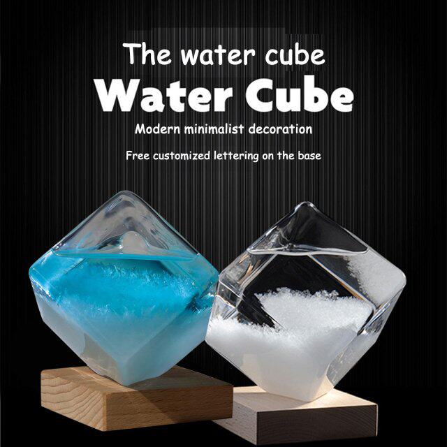 4# valentines day gift water cube glass pear shape weather