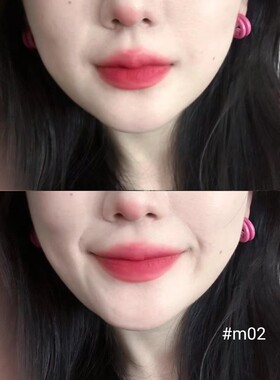 白皮涂直接发光！akf唇泥m02 m16韩系白桃甜茶树莓红粉色口红唇釉