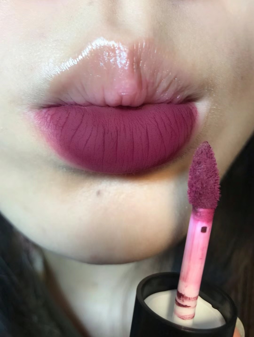 辣妹口紫！hyntoor黑兔唇泥b06暗黑系葡萄紫色口红欧美风浆果色