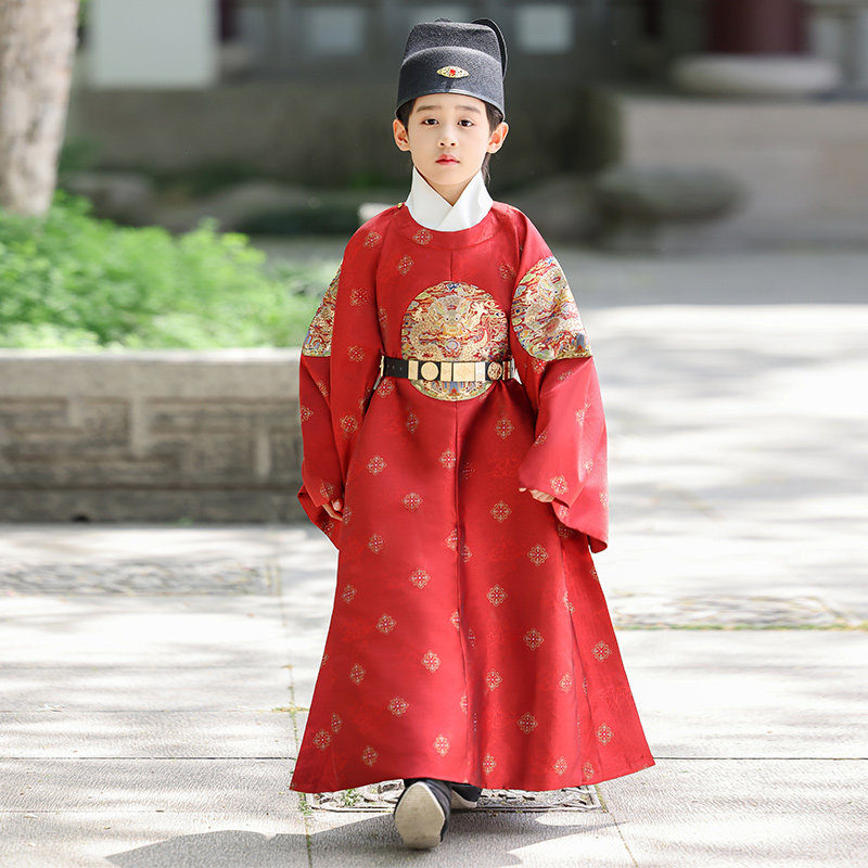 明制男童汉服儿童帅气演出服唐装