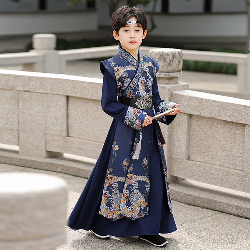男童汉服春夏薄款古风侠客演出服
