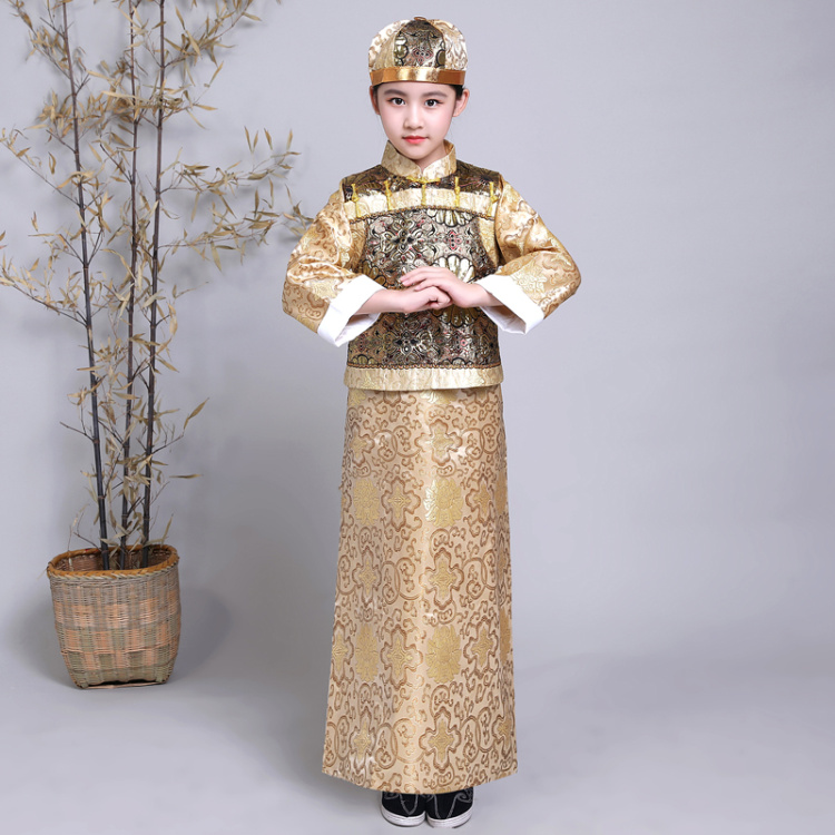 儿童古装男童清朝太子阿哥贝勒服