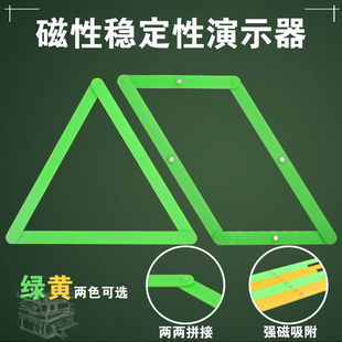 【磁性稳定性演示器】三角形长方形平行四边形磁性吸附黑板演示