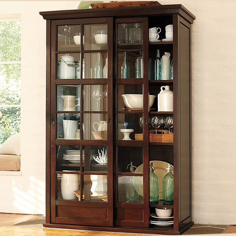 美式防尘书柜书架家用玻璃门全实木推拉门书橱复古储物柜带门定制在类目 住宅家具, 柜类, 书柜, 单个书柜中 - 来自Buy2taobao.com提供专业的淘宝代购服务