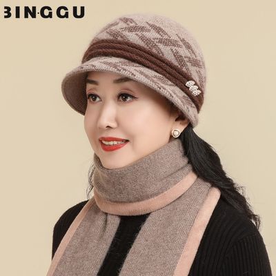 中老年人妈妈帽子女冬季新款