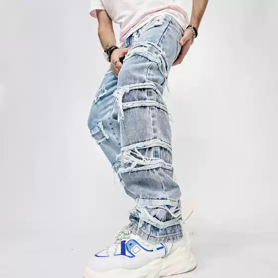 Cross-Border Foreign Trade Men's Jeans Wide-Leg Pants Jeans