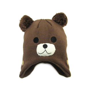 婴儿可爱超萌护耳帽子秋冬季男宝宝棉线针织帽婴幼儿童保暖毛线帽