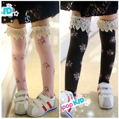 女童春秋过膝纯棉薄款学生长筒袜