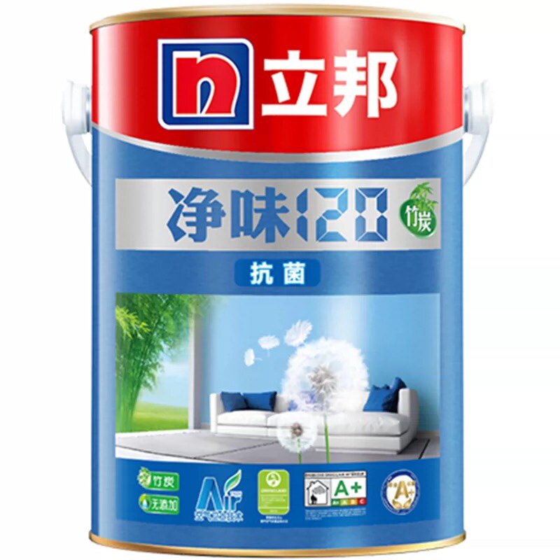 立邦净味120竹炭抗菌无添加内墙乳胶漆抗碱防霉环保即刷即住