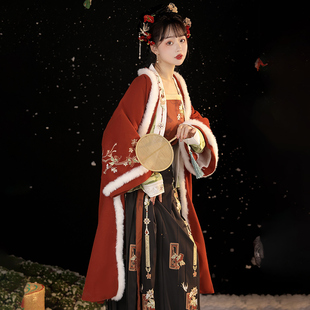 遇锦记原创汉服女【红柿如霜】宋制长褙子齐腰交领里衣刺绣日常秋