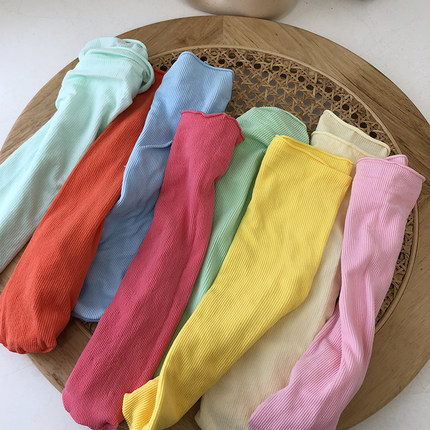 糖果 天鹅绒丝袜ins莫兰迪色中筒袜日系堆堆袜薄袜子女冰冰袜透气